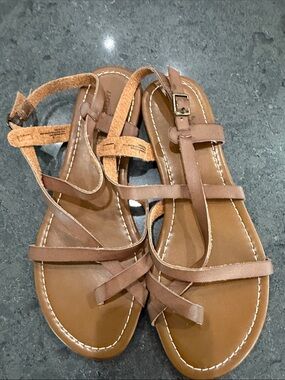 American Eagle Women’s Brown Strappy Leather Sandals size 9